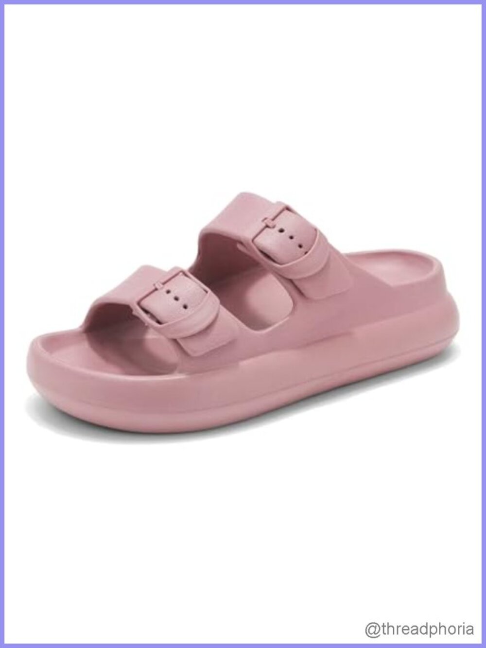 Women's Platform Cloud Slides Arch Support Double Buckle Recovery Sandals
